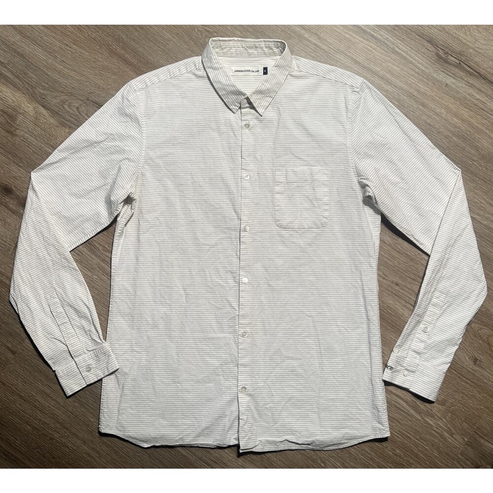 UNDERCOVER JUN TAKAHASHI 2004 Button-Up Shirt Size 4 JAPAN White Stripe Cotton